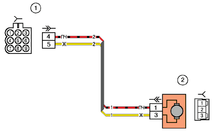 Схема дополнительного заднего правого жгута (задней двери)