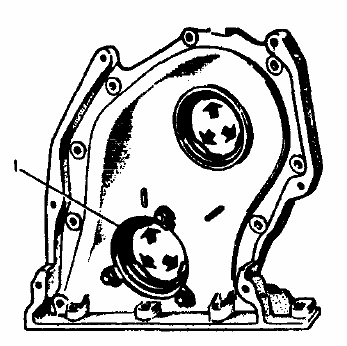 Крышка привода распределительного вала с держателем (1) переднего сальника коленчатого вала