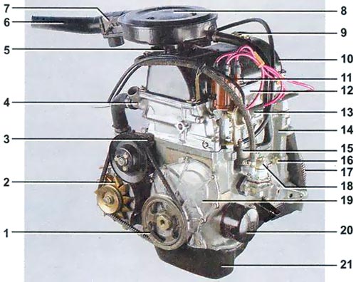 карбюраторный двигатель автомобиля ВАЗ-2107