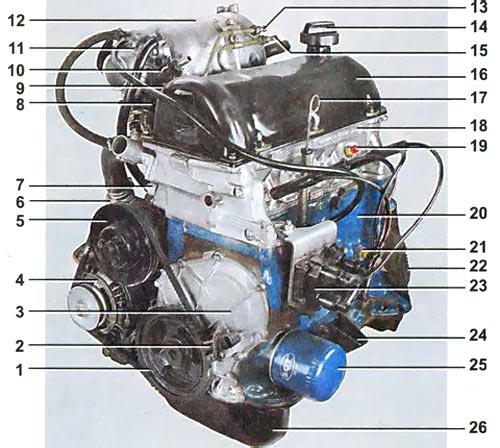 Инжекторный двигатель автомобиля ВАЗ-2107